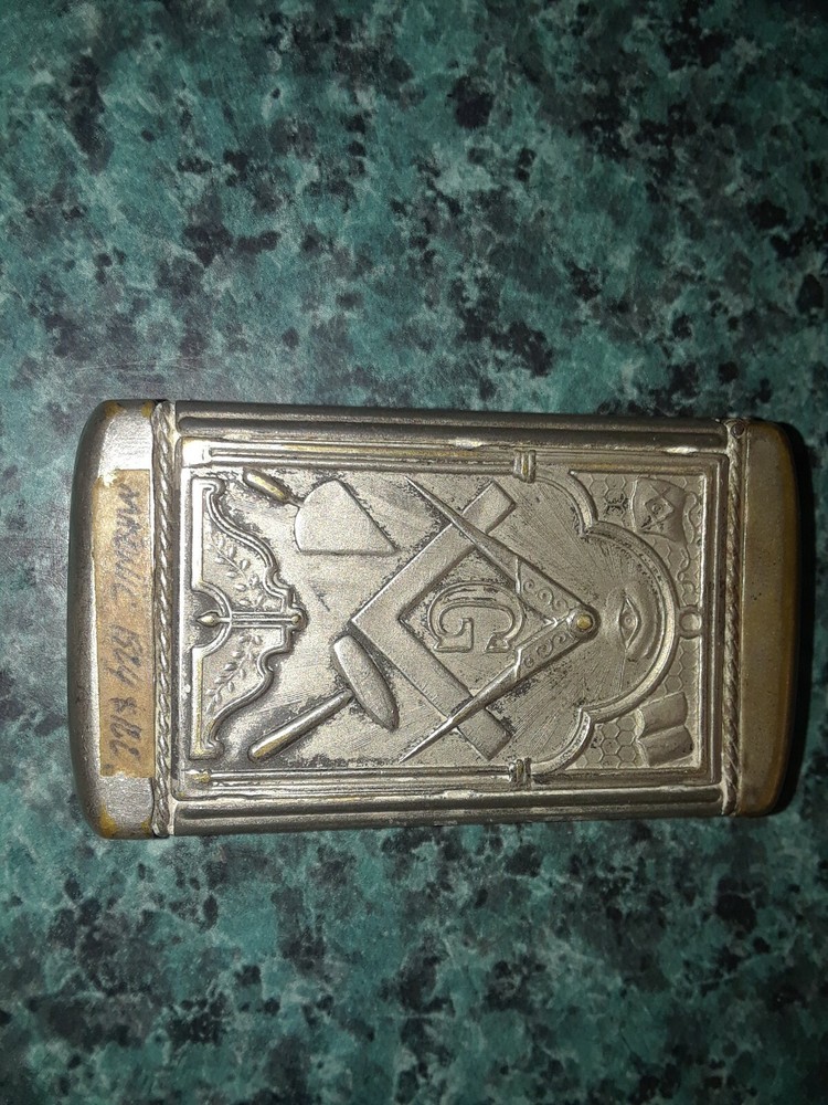 VTG DOUBLE SIDED MASONIC LODGE FRATERNAL MATCH SAFE VESTA