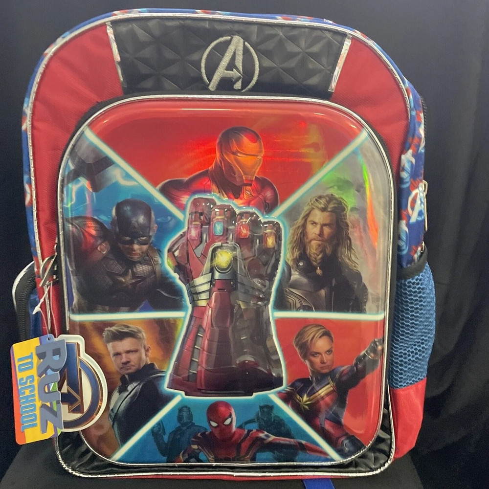 Marvel Avengers Backpack Gauntlet 2 Zip Compartment Side Zip & Water Bottle Pock
