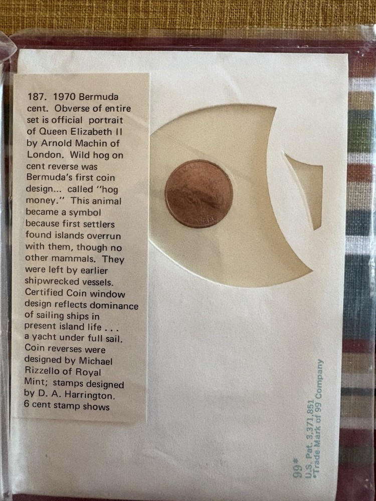 1970 FIRST DAY FIRST ISSUED BERMUDA COINS
