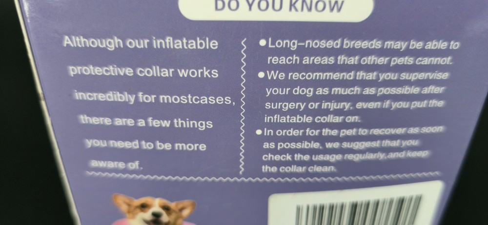 Inflatable Protective Collar For A Dog, Medium, Pink, New