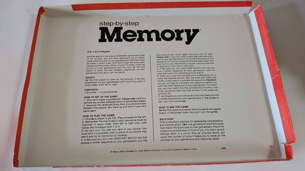 1983 game step by step memory