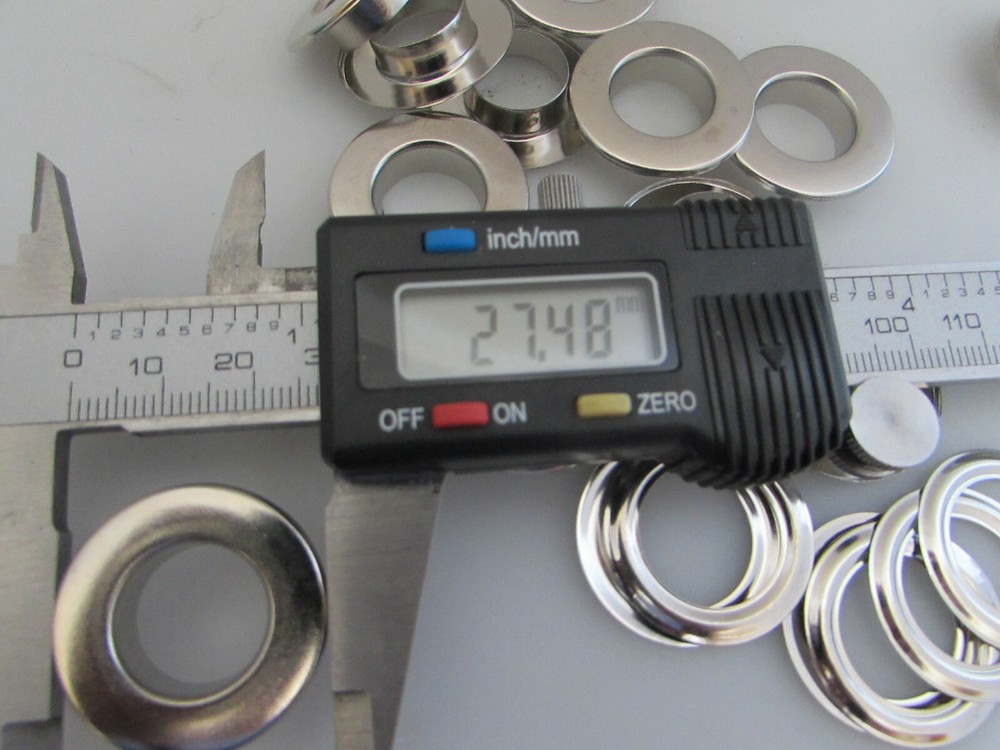 15MM flat grommets with washers - 2 part - quantity 50 - Silver(Nickel)color