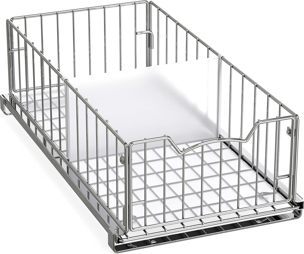 Simple Houseware Pull Out Cabinet Sliding Basket Chrome