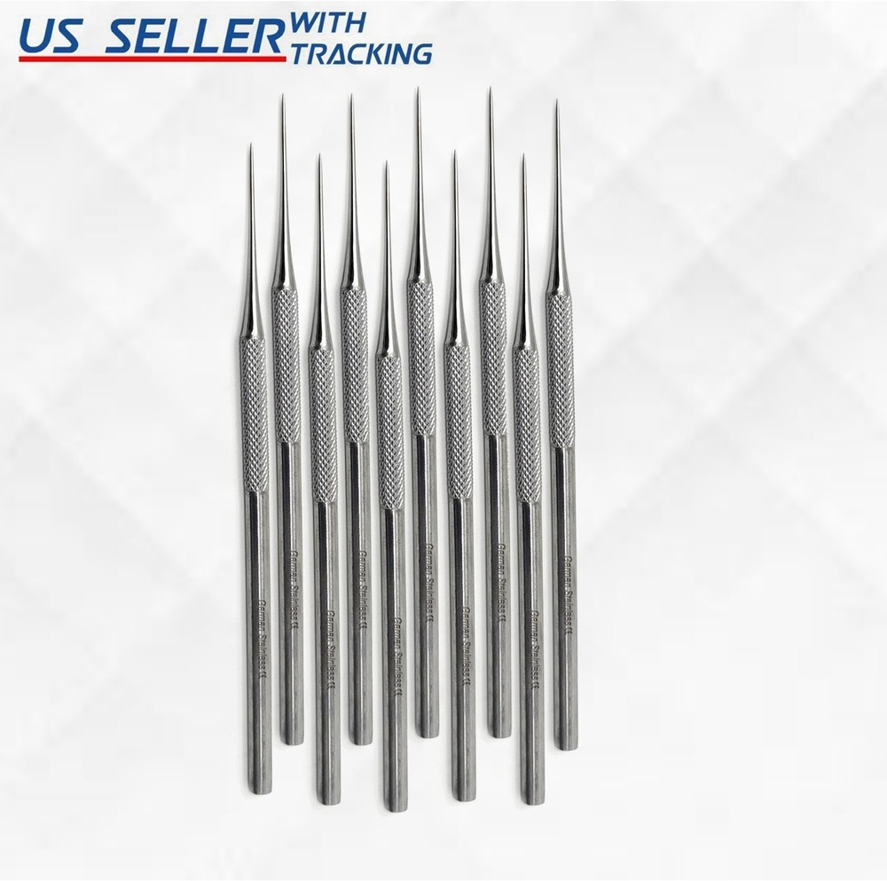 10 Pcs Dissecting Dissection Metal Teasing Needles Straight Pointed Tip Set
