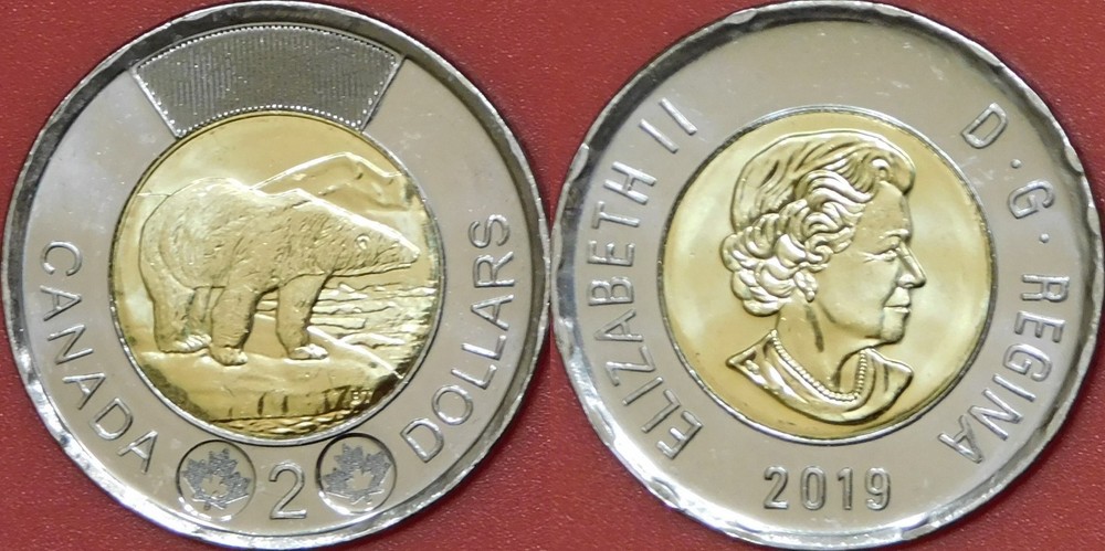 Brilliant Uncirculated 2019 Canada 2 Dollars From Mint's Roll