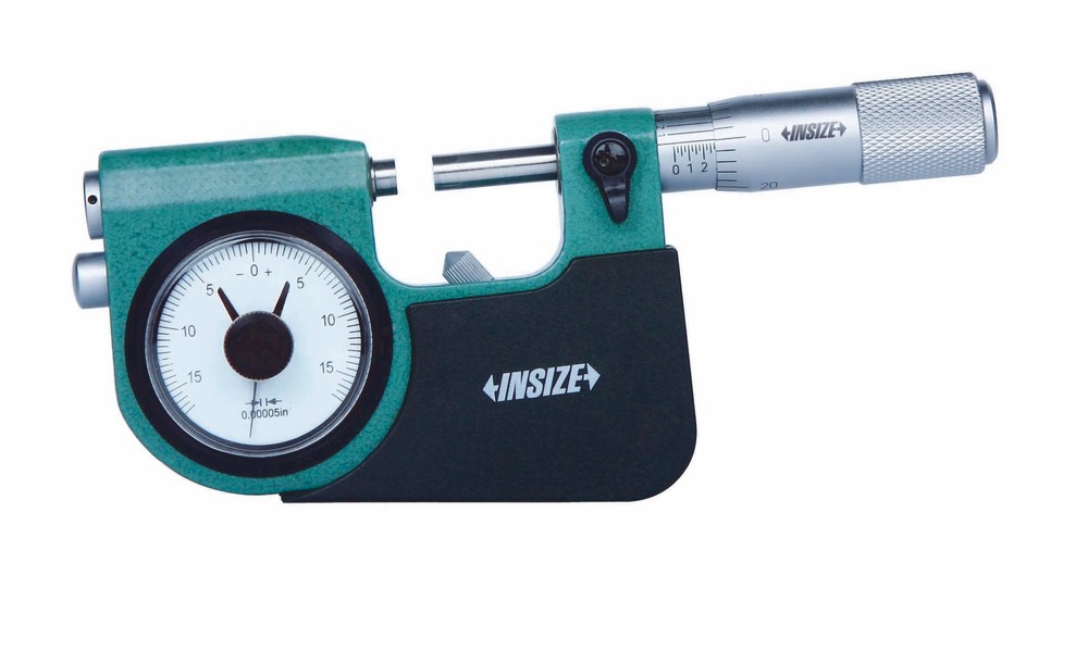 Insize INDICATING MICROMETER, 1-2", micrometer head graduation .0001", dial indi