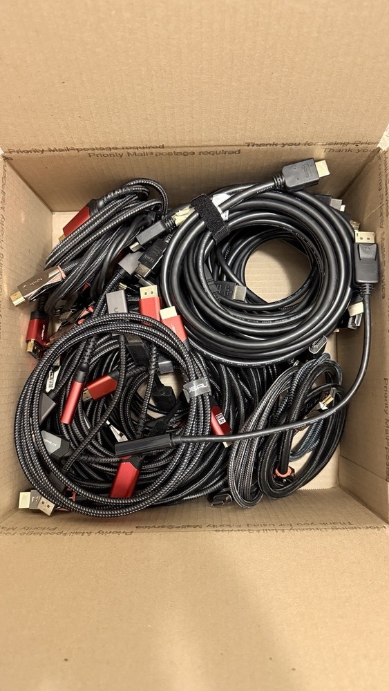 Box Of Assorted HDMI Cables (35) - UNTESTED