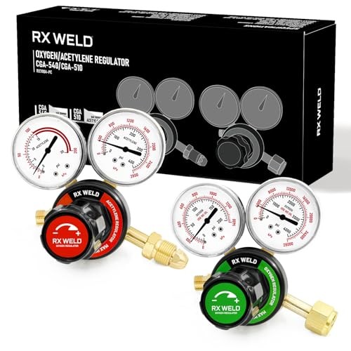 Oxygen and Acetylene Regulators CGA540 and CGA510- Compatible with V PC-Handle