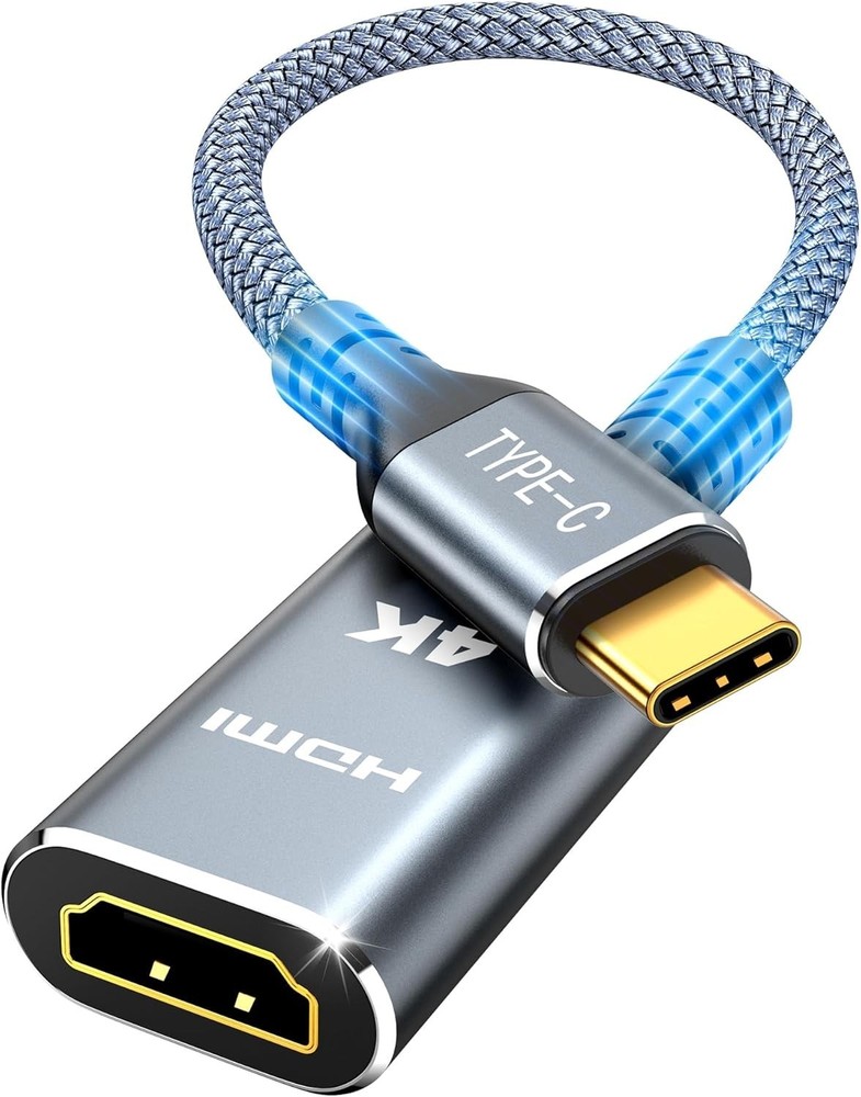 Highwings USB C to HDMI Adapter (4K@60Hz), Type C Cable Grey