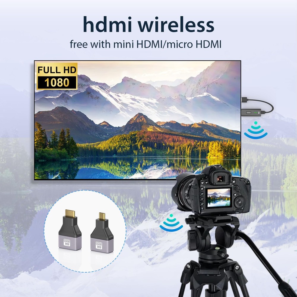 2026 Upgraded Wireless HDMI Transmitter and Receiver 328FT/100M, 4k Decode 10...
