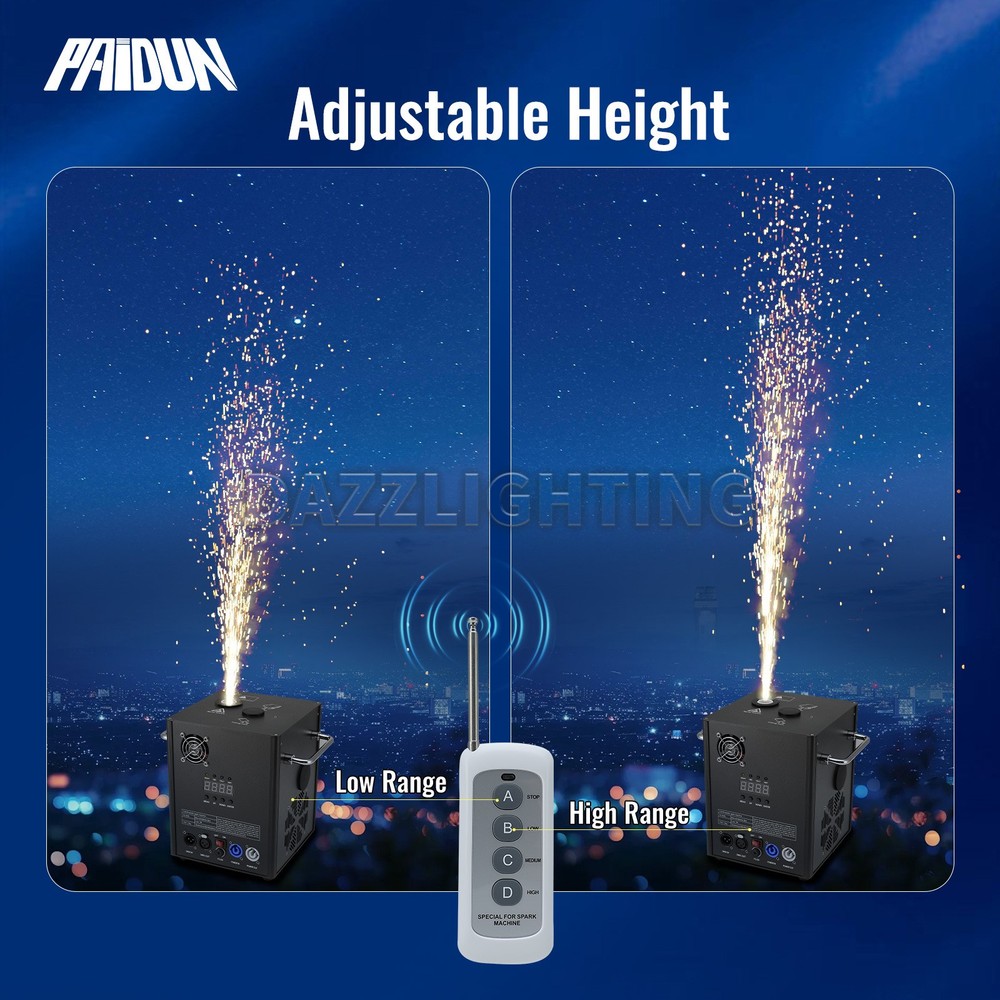 PAIDUN 4PCS Cold Spark Machine 750W DMX Firework 3.2-13.1FT Range Stage Effect