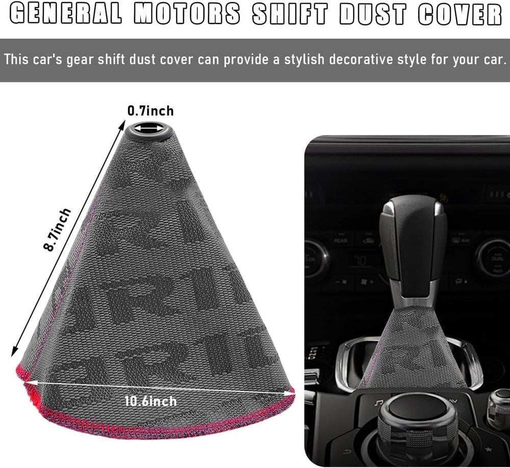 Car Shift Boot Cover, Waterproof Canvas Fabric Manual Automatic Shift Knob Gray
