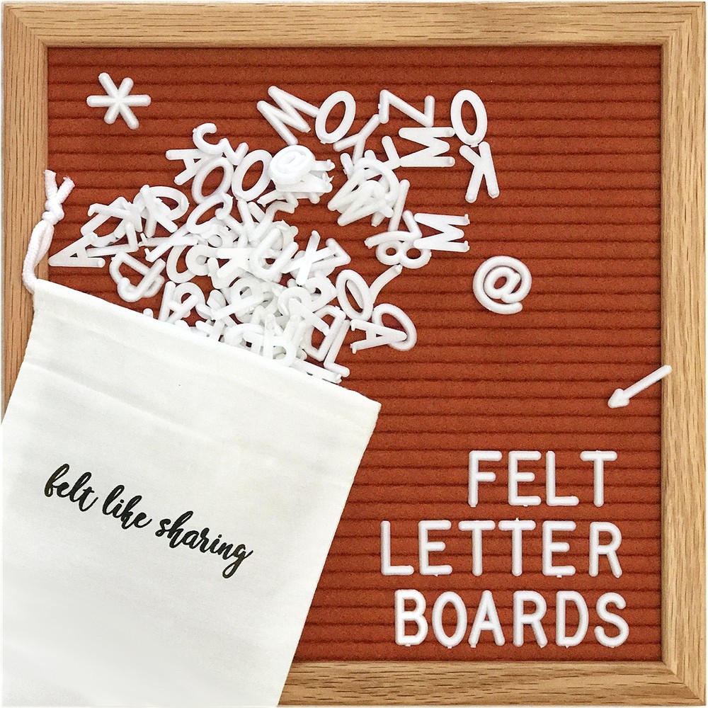 Felt Like Sharing Square Letter Board (Rusty Red - 10"x10", Rusty