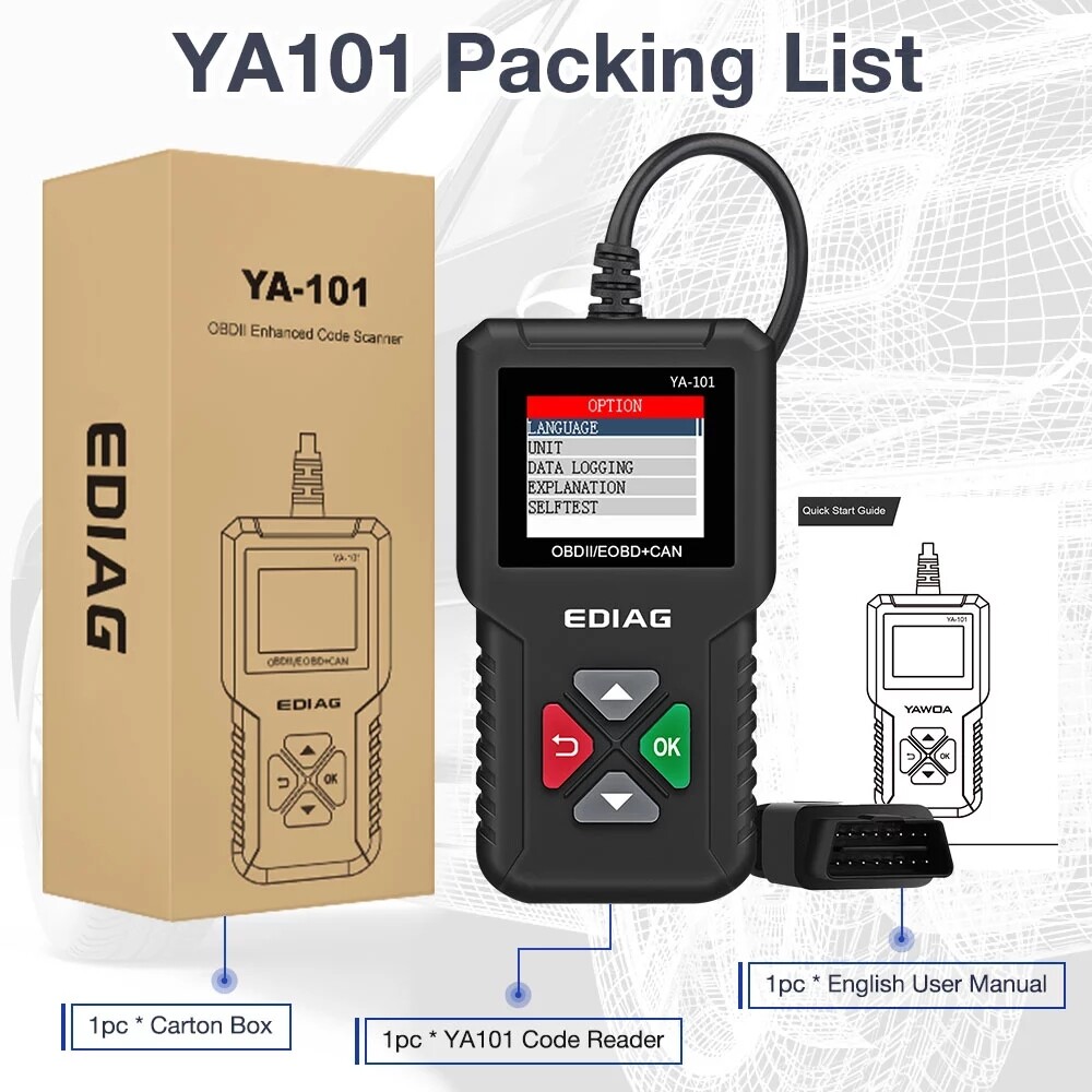 2024 Auto OBD2 Scanner Car Check Engine Fault Code Reader OBDII Diagnostic Tool