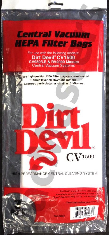 Dirt Devil CV950, CV950LE, RV2000 Vac Bags
