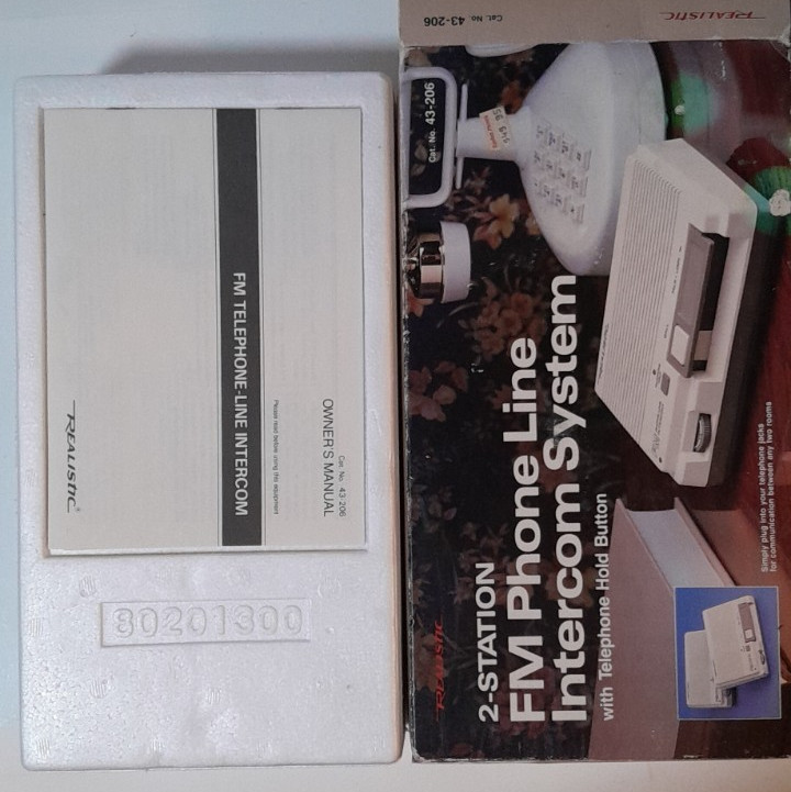 Realistic 2-Station FM Phone Line Intercom System 43-206