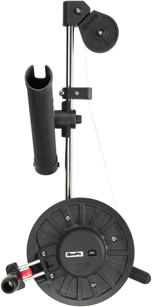 Depthking #1060 Manual Downrigger with Rod Holder - Black, Medium Size