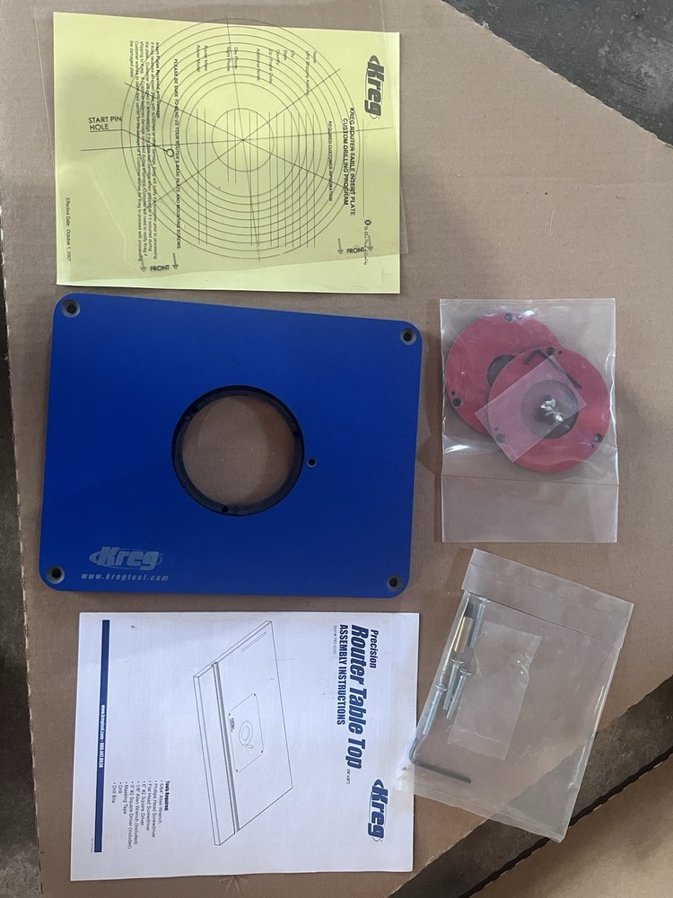 Kreg Router Insert Table Plate W/ Extra Rings!!