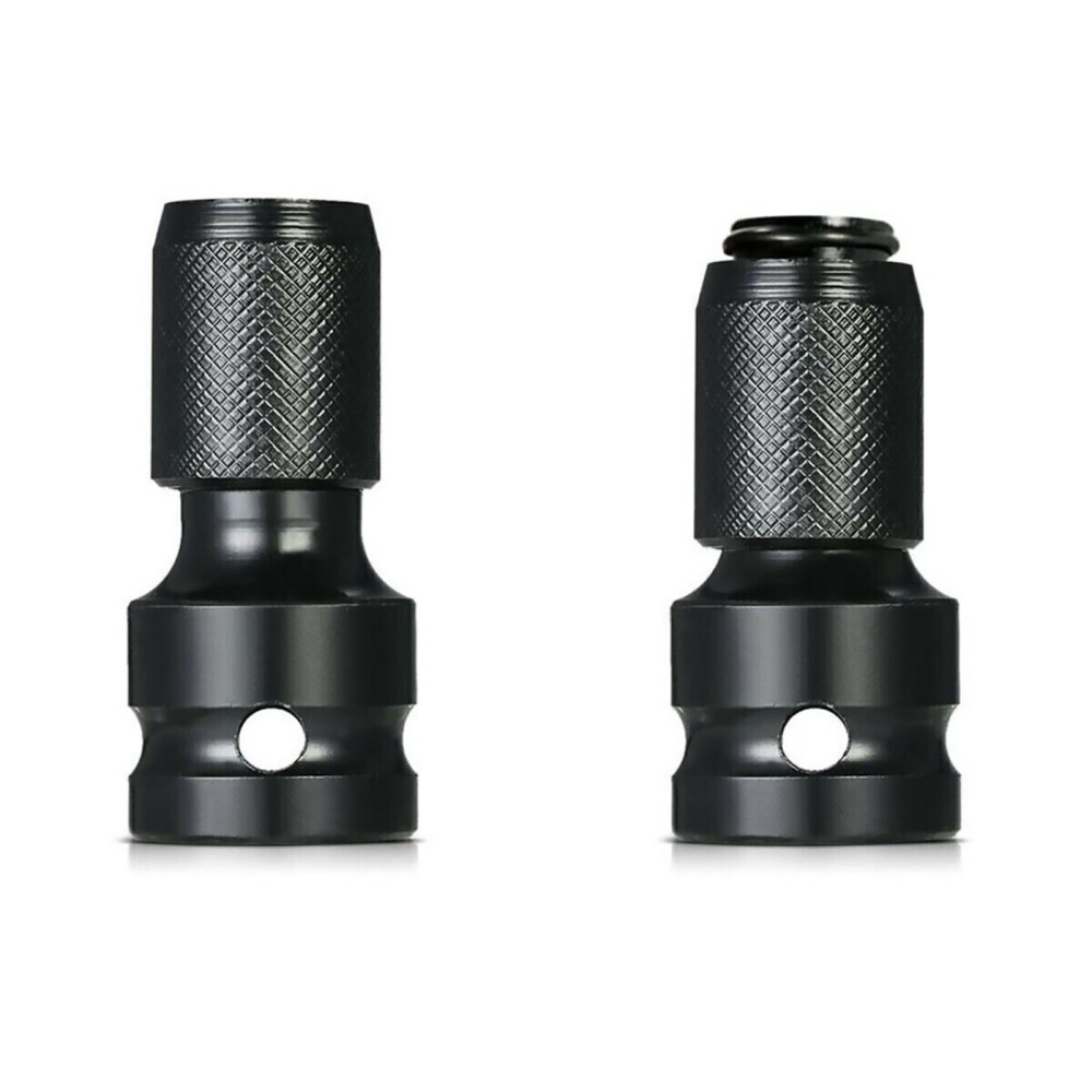 2Pcs Quick Release 1/2" Square To 1/4" Hex Ratchet Socket Impact Wrench Socket