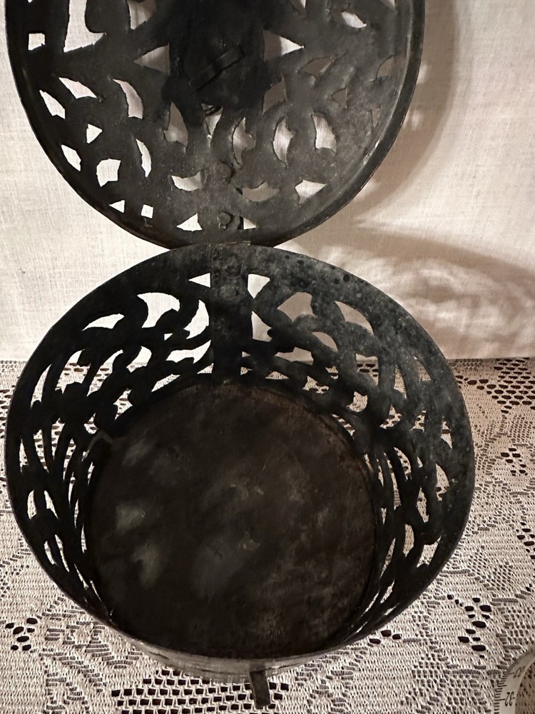 Antique Metal Match Keeper
