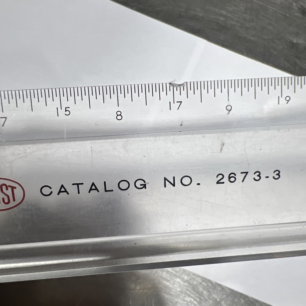 Vtg Post 2673-3 Drafting Machine Lucite Clear Plastic Scale Ruler. Used Surplus