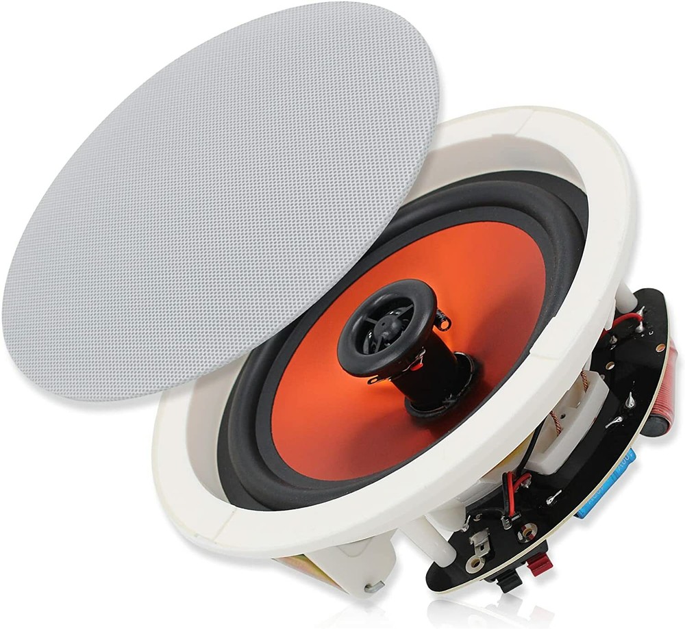 Herdio 2*6.5" Flush Mount Ceiling Stereo Speakers w/ Bluetooth Amplifier