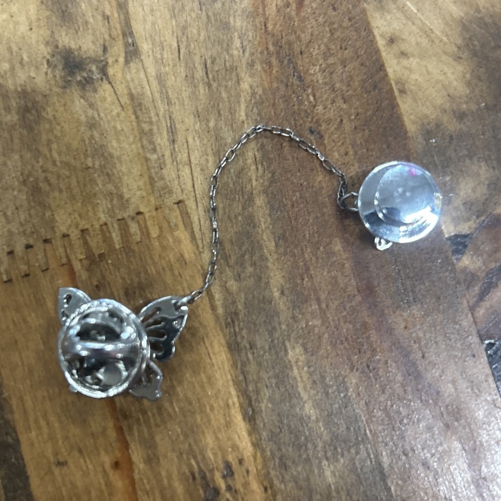 Silver Tone Openwork Butterflies Tie Tack Pins