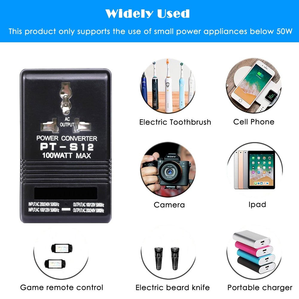 Voltage Converter 110V to 220V Step-Up & Step-Down Power Two-Way Conversion V...