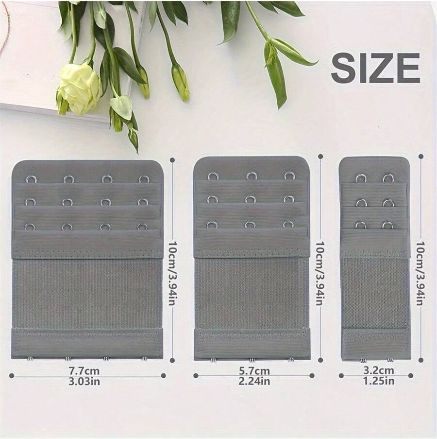 3ROW 2,3,4 Hook Bra Extender Extension Bra Strap Strapless Underwear Maternity