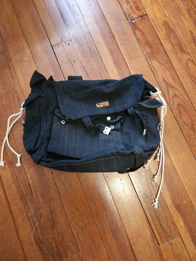 World Famous Canvas Black Backpack