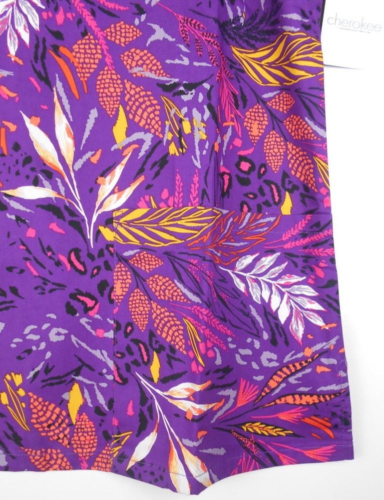 Cherokee Scrub Top PURPLE-WHEAT SMALL