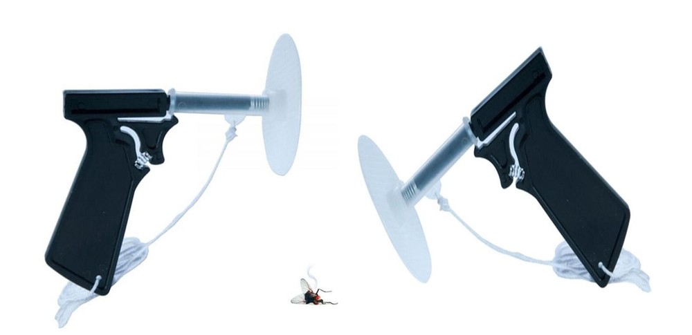 Fly Swatter Gun Insect Bug Pest Killer Spring Loaded Shooter