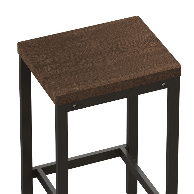 Brown Modern Kitchen Dining Table Pub Table Long Dining Table Set with 3 Stools