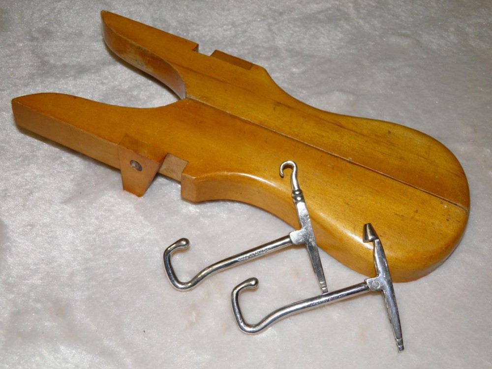 WW1 Military Campaign English Boot Jack & Boot Pulls W/ Button Hook & Hole Punch