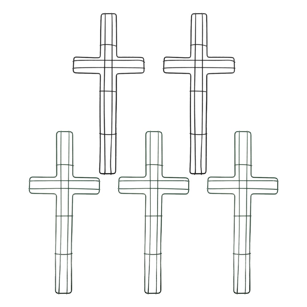 5 Pcs Wreath Macrame Ring Easter Door Cross Shaped Frame Wire Rings