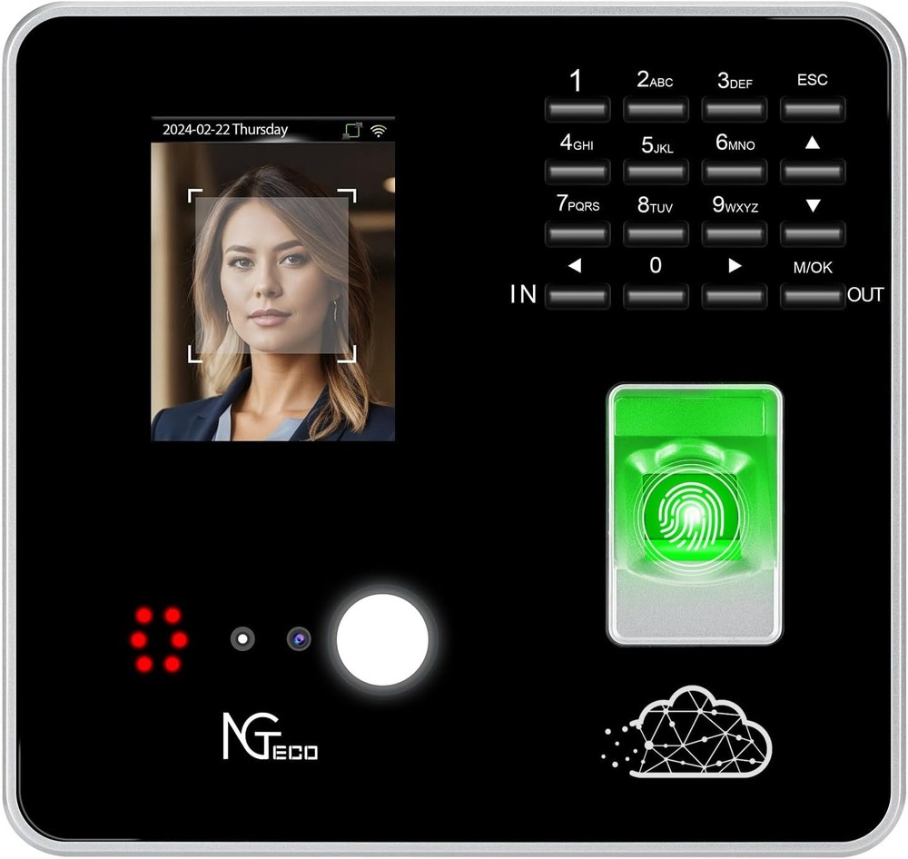 NGTeco TC1 Cloud Time Clock with Remote Control Software (0 Monthly Fee)