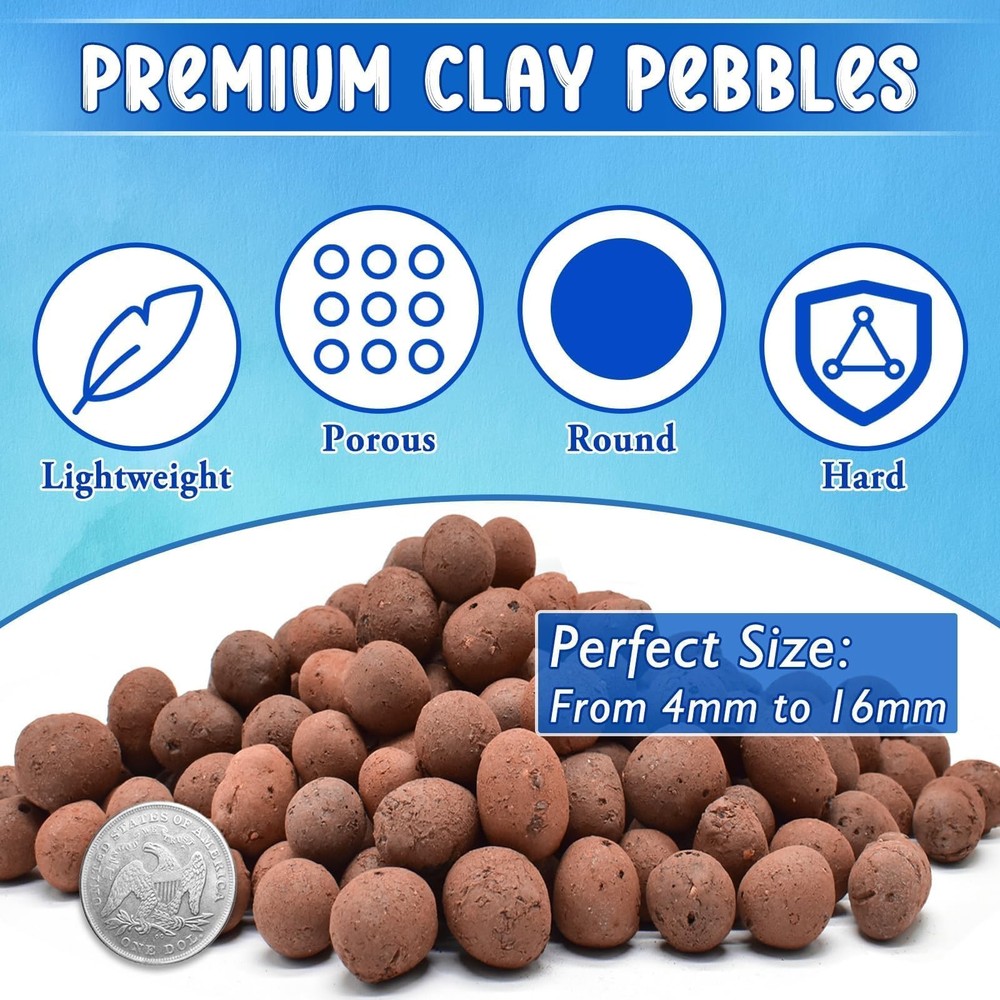 ZeeDix 5LBS Leca Clay Pebbles for Plants, Expanded Leca Balls for Hydroponic ...