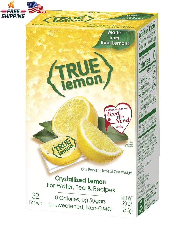 True Lemon, Lime, Orange & Grapefruit 32Ct Boxes Sampler Pack (4 Packs)