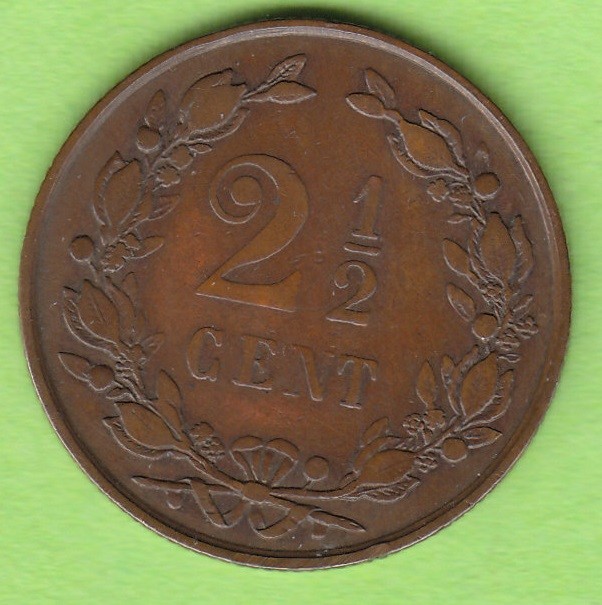 Netherlands 2 1/2 Cent 1883 Very Nice Rare Year nswleipzig