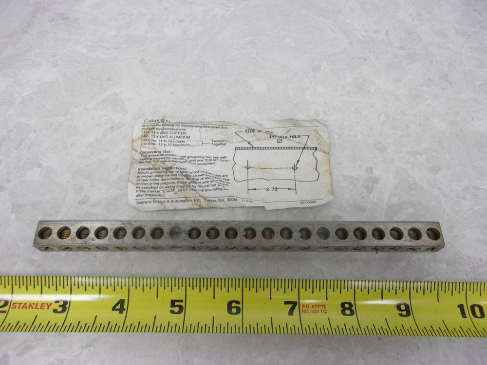 SIEMENS GB20 GROUND BAR, 0558C
