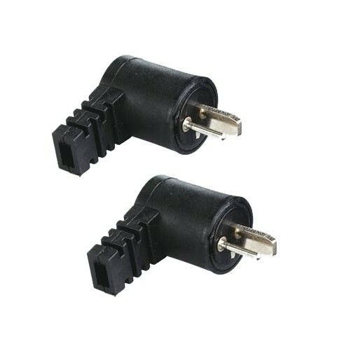 2x Speaker Plugs Screwable - Angled 90° - Black