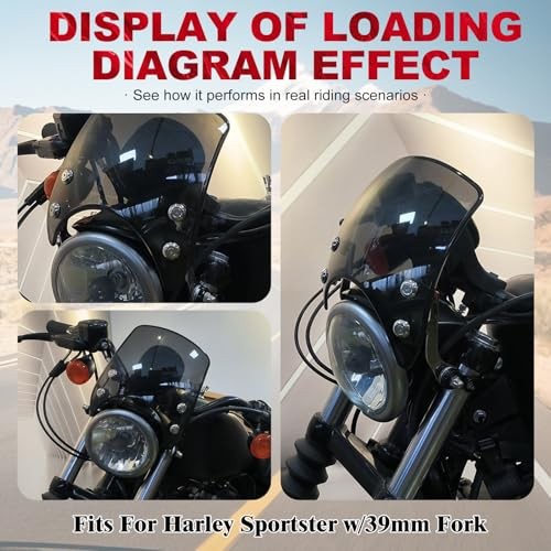 Motorcycle Adjustable Windshield Custom Compact Sport Smoke Windshield