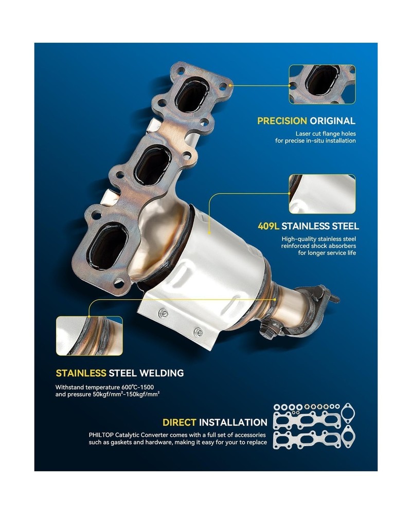 PHILTOP Left and Right Catalytic Converter Replacement For 2013-2019 Explorer...