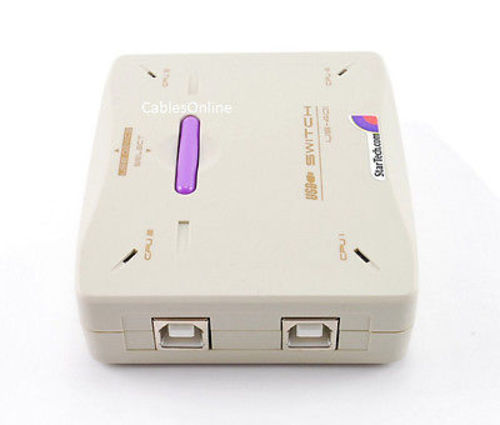 4-Port Compact USB B (Printer, Scanner, Modem, etc) Manual 4 to 1 Data Switch