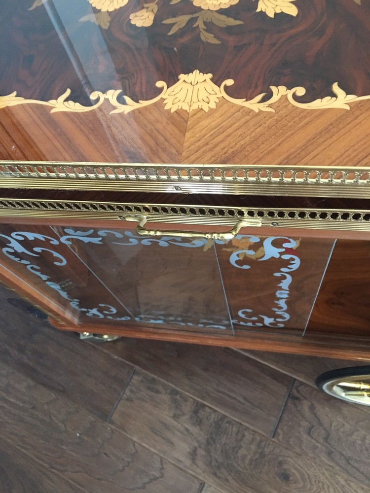 ITALIAN MOBILE BAR WITH STORAGE & SERVING TREY