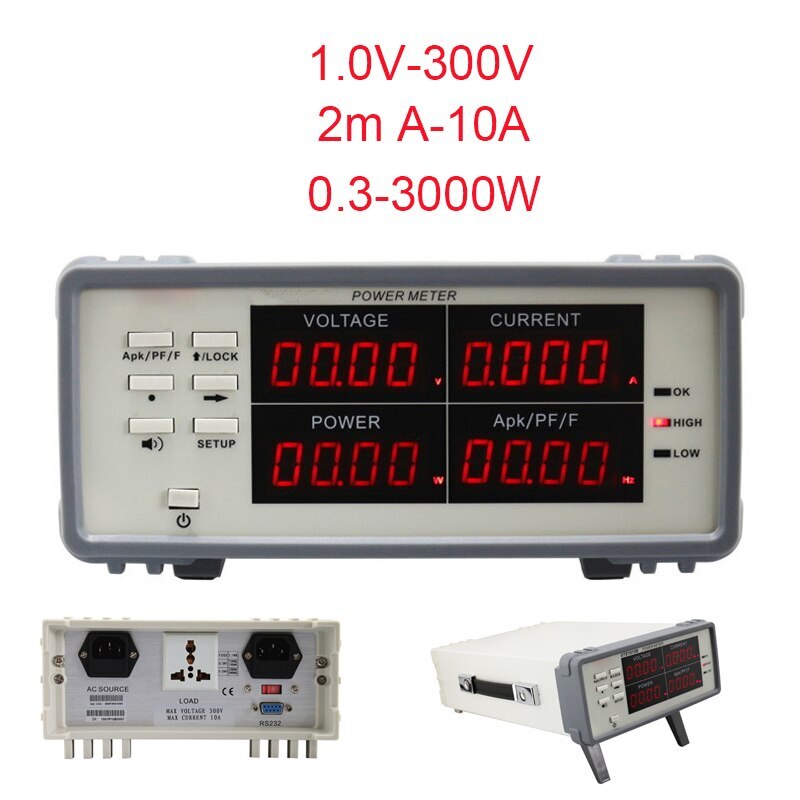 Intelligent Electrical Parameter Tester Digital Power Meter UTE1010A 0.3-3000W