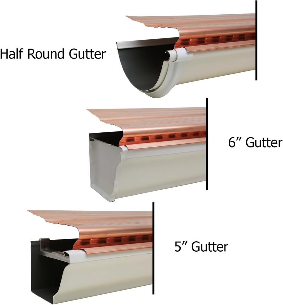 PRO Copper Gutter Guard Systems 5" Inch and 6" inch Adjustable Half Round Gutter