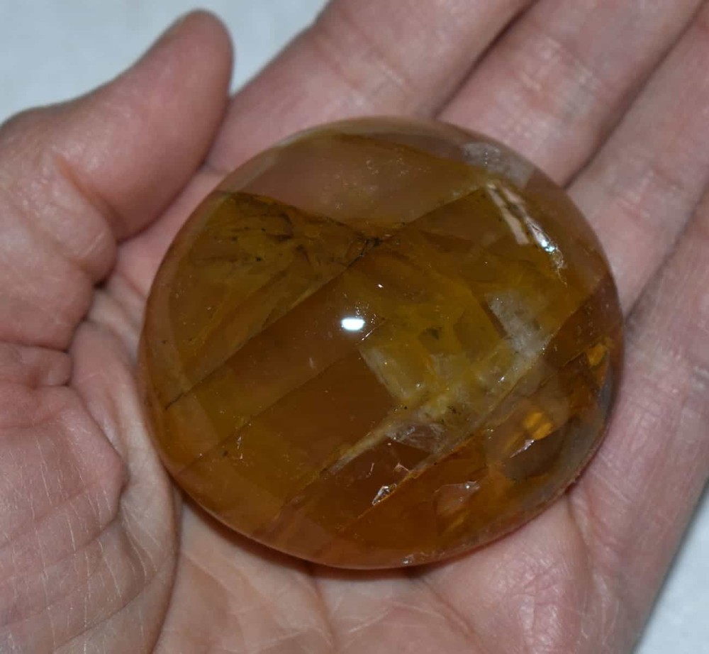 Yellow Hematoid Quartz Palm Stone #13