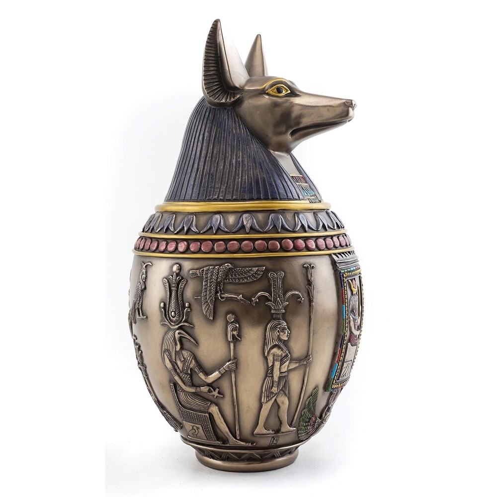 Top Collection Ancient Egyptian Replica Canopic Jar - Decorative Anubis Canop...