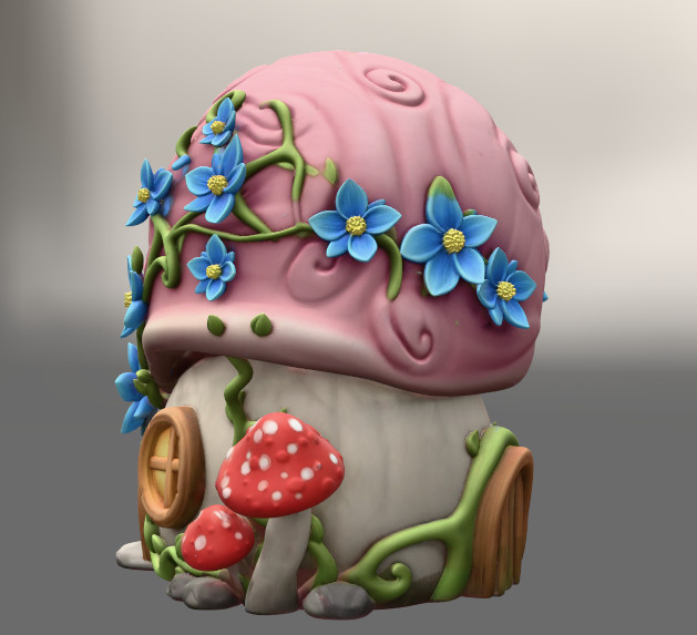 Enchanted Snail Shell Cottage STL File 3D Printable
